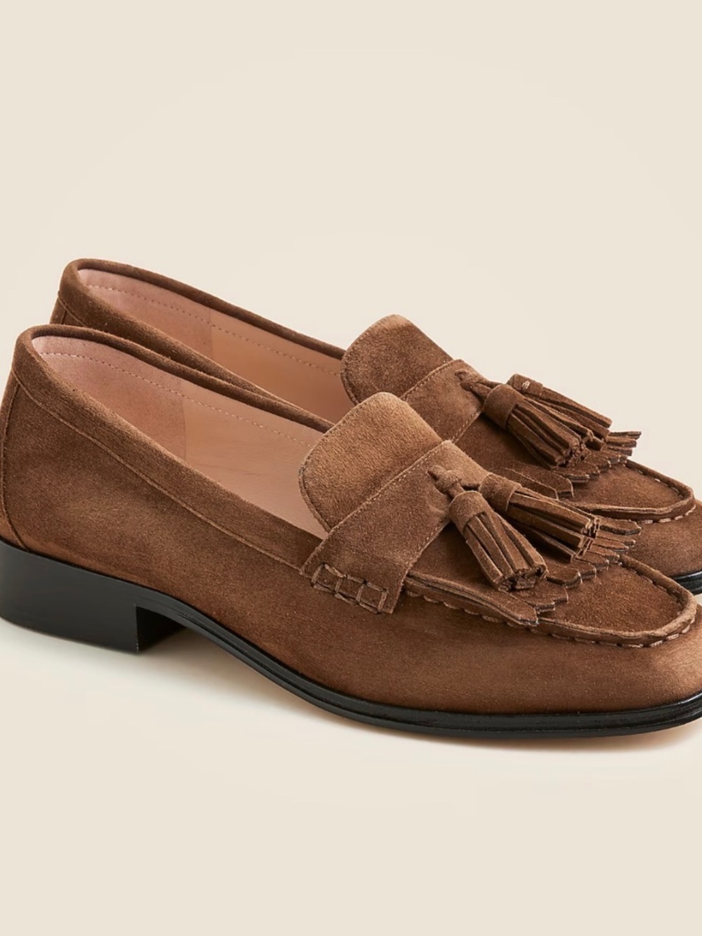 J Crew Madison Tassel Loafer, Walnut Brown Suede- Size 7M
